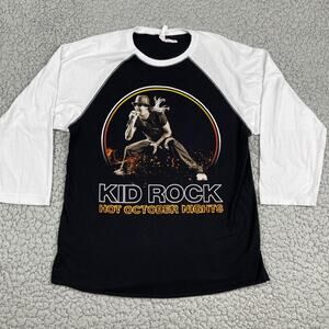 Kid Rock Hot October Nights Shirt Baseball Tee Size M Unisex L.A.T